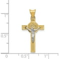 thumbnail image 3 of 14K Two-Tone St. Benedict Medal Crucifix Cross Pendant Made In Mexico k5564, 3 of 6