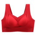 thumbnail image 4 of Women's Jelly Posture Support Bras Oversized Criss-Cross Wireless Seamless Bras Push up Full Coverage Front Closure Everyday Bralettes T‑shirt Bra Red XXL, 4 of 6