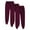 Wine, variant on LLYwey Women's Fleece Lined Leggings Clearance Sales Men's Casual Trousers Fleece Lined Pants Thick Solid Color Plus Size Running Sports Pants New Winter Pants Wine S