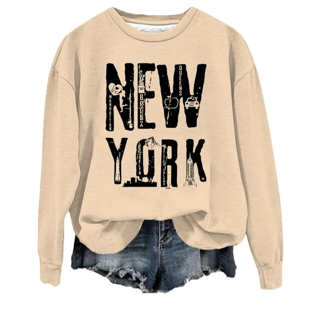 VBARHMQRT Rouge Sweatshirt Hoodie Décontracté à Col Rond pour Femmes, Imprimé Lettres Anglaises