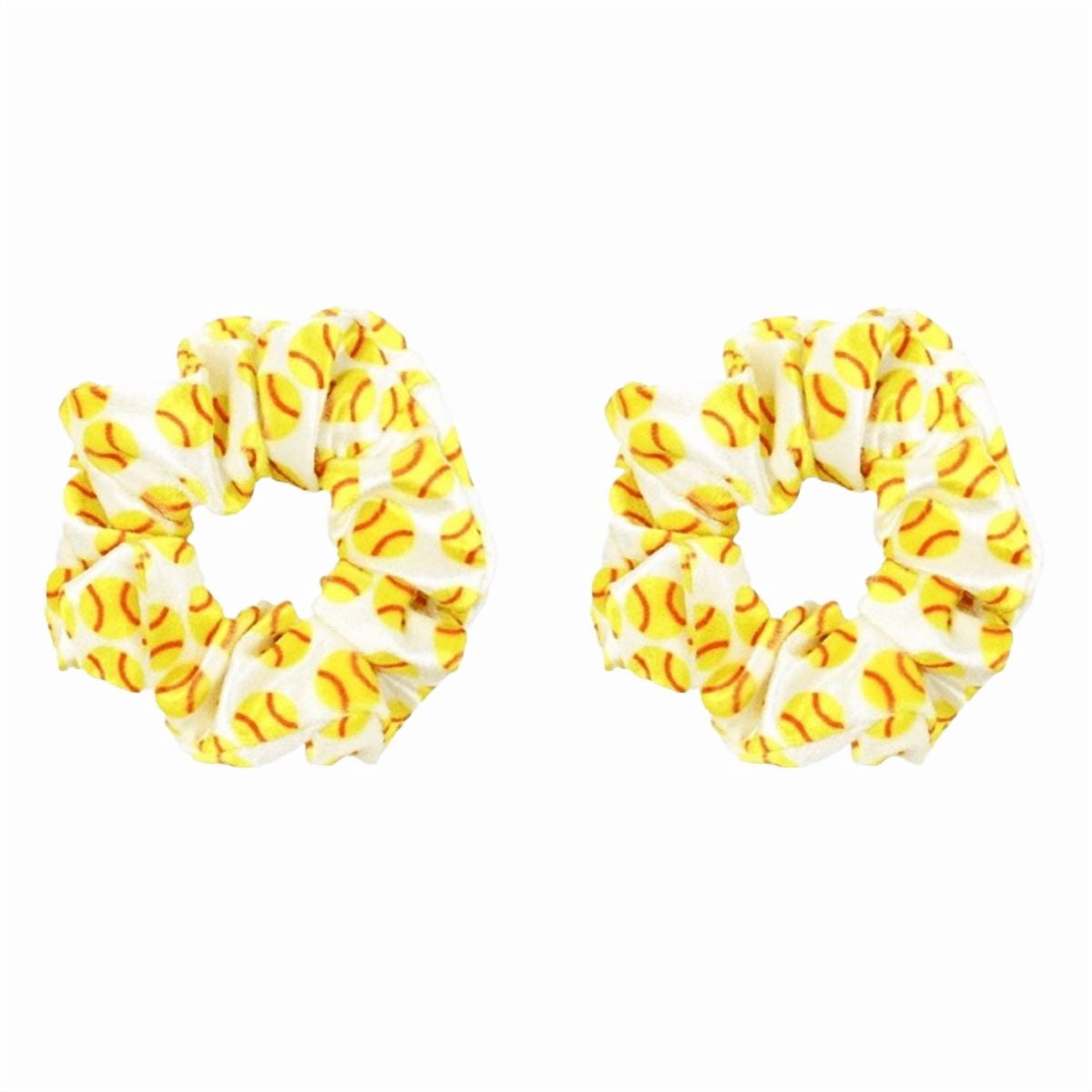 Softball Scrunchie, White Softball  (9 Pack)