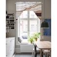 thumbnail image 4 of Abstract Wave Texture Swag Valance and Tier Curtains Set Vintage Earth Color Gradient Kitchen Curtains 3 Piece Set Rod Pocket Panels for Bedroom Cafe 56x36 inch, 4 of 6