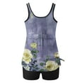 thumbnail image 5 of Nrmvnmi Tankini Swimsuits for Women 2 Piece Bathing Suits Floral Prints Round Neck Swim Tank Top with Boy Shorts Modest Swimwear Mothers Day Gifts, 5 of 6