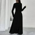 thumbnail image 5 of Women's Sweater Dress Knit Dress V-Neck Long Sleeve Single Breasted Button Elegant Maxi Dress for Spring Fall Casual,Black,L, 5 of 6