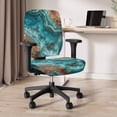 thumbnail image 3 of ZUXONGSY Marble Print Office Chair Cover 2 Piece Stretchable Computer Chair Protector Easy to Clean Furniture Protector Universal Desk Swivel Chair Cover Stylish Decor, 3 of 7