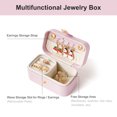 thumbnail image 5 of Casegrace Two-in-one Pearl Leather Jewelry Box Portable Rings Organizer for Women Girls Travel Earrings Display Case, 5 of 9