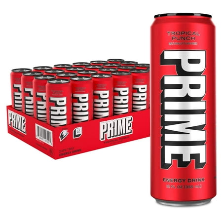 Prime Energy Drink Sugar Free 200mg of Caffeine Vegan (Case of 24) - Tropical Punch