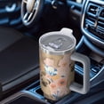 thumbnail image 6 of OBREWU Bulldog Dog and Flower Florals Tumbler with Handle and Lid,Bulldog Dog and Flower Florals 40oz Double Wall Vacuum Insulated Tumbler,Cups Gift for Women and Men, 6 of 7