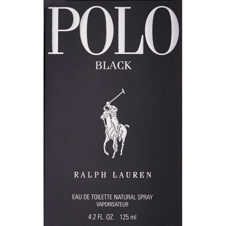 Ralph Lauren Polo Black Eau de Toilette Men Spray Cologne, 4.2 fl