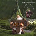 thumbnail image 4 of Solar Gnome Statue Garden Resin Dwarf Figurine Holding Welcome Sign with LED Lights Out Wedding D, 4 of 8