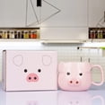 thumbnail image 3 of Taza de café de cerámica ToCooto Pig 14 oz Pink Novelty, 3 of 8