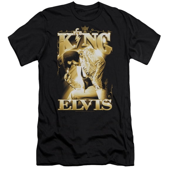Elvis Presley The King Adult 30/1 T-Shirt Black