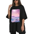 thumbnail image 4 of Plus Size Shirt for Women Black Tops for Women Short Sleeves Shirt for Women Sky 1 T Shirt Oversized Shirt for Women S, 4 of 5