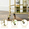 thumbnail image 4 of ABBSR Rolling Wine Serving Cart with Universal Wheels, Gold, 4 of 8