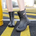 thumbnail image 6 of NexTorq Womens Rain Boots Mid Calf Wellies Thick Sole Waterproof Shoes Non Slip Rubber Footwear Heavy Duty Platform Mud Rainshoes Lightweight Durable Comfort Slip on Outerwear for Outdoor Activity, 6 of 6