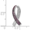 thumbnail image 4 of 14K White Gold Diamond Lab Created Pink Sapphire Awareness Slide Pendant (19.5 X 8.7) Made In India pm5187-ps-013-wa, 4 of 5