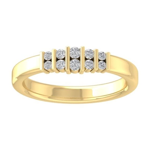 Araiya Fine Jewelry 14K Yellow Gold Round-shape Lab Grown Diamond Anniversary Ring ( 1/4 cttw, D-F Color, VS Clarity) Size 10
