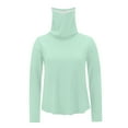 thumbnail image 6 of Feancey Women's Long Sleeve Sun Protection Shirts Unisex Lightweight Quick Dry Athletic Tops Outdoor UPF 50+ Hiking T-Shirts with Thumbholes Sky Blue XL, 6 of 9
