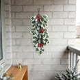 thumbnail image 6 of 20 Inch Artificial Christmas Teardrop Door Swag, Hanging Greenery Decor With Holly Leaves, Red Berries, Pinecones, Winter Wall Ornament For Front Door Porch Entryway, 6 of 6