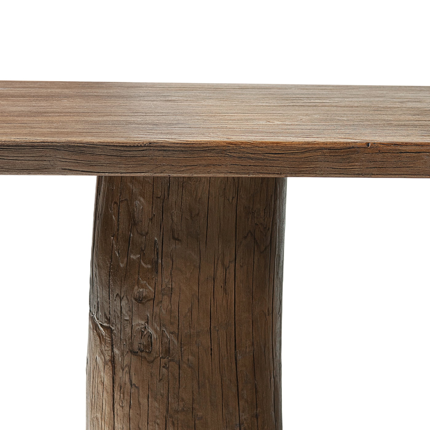 Arbor 84" Solid Reclaimed Elm Double Pedestal 8-Person Dining Table Heritage Medium-Dark Brown