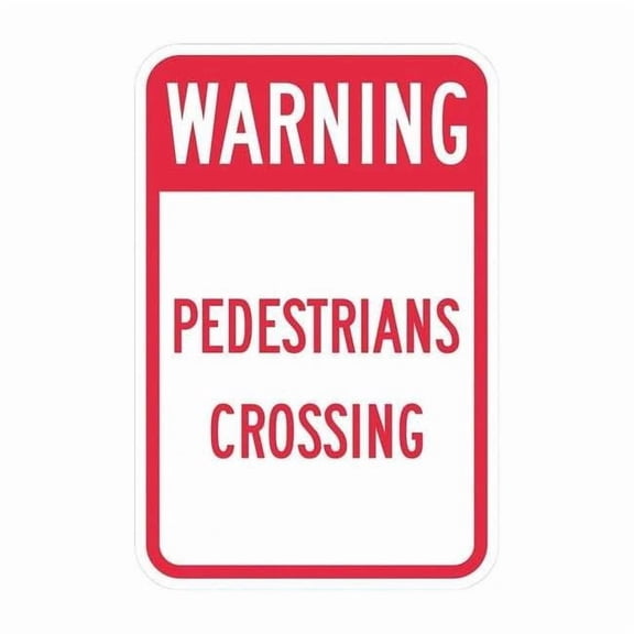 Pedestrian Crossing Traffic Sign, 18 in H, 12 in W, Aluminum, Vertical Rectangle, T1-1629-EG_12x18