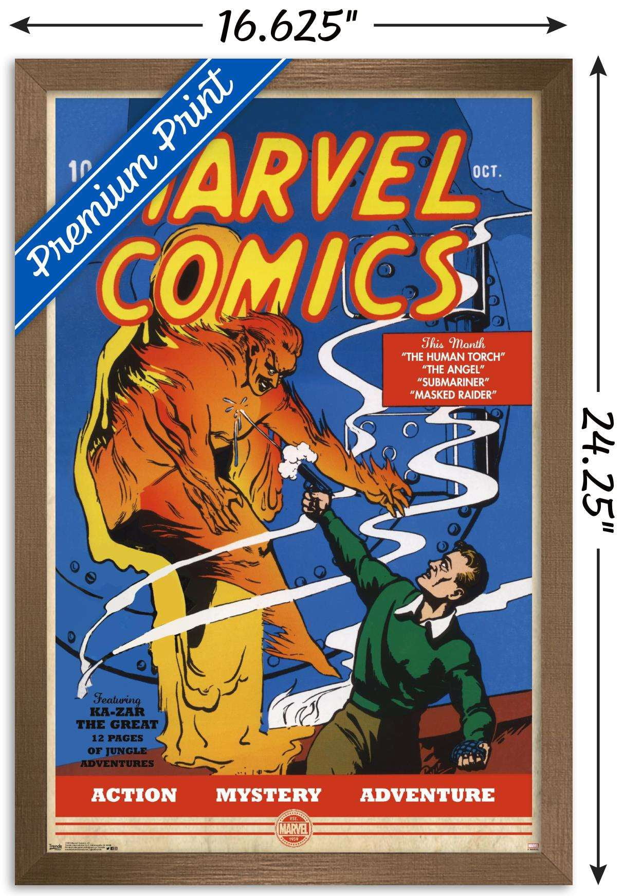 Marvel Comics - The Very First Marvel Comics #1 Wall Poster, 14.725" x 22.375", Framed