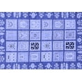 thumbnail image 1 of Ahgly Company Indoor Rectangle Abstract Blue Modern Area Rugs, 2' x 5', 1 of 4
