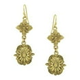 thumbnail image 3 of 1928 Jewelry Tailored Double Starburst Accent Drop Earrings, Gold, 3 of 3