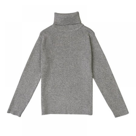 

Kids Boys Girls Turtleneck Sweater Long Sleeve Solid Color Soft Cotton T-Shirts Chunky Warm Pullover Top Warm Tee Tops 1-7 Years