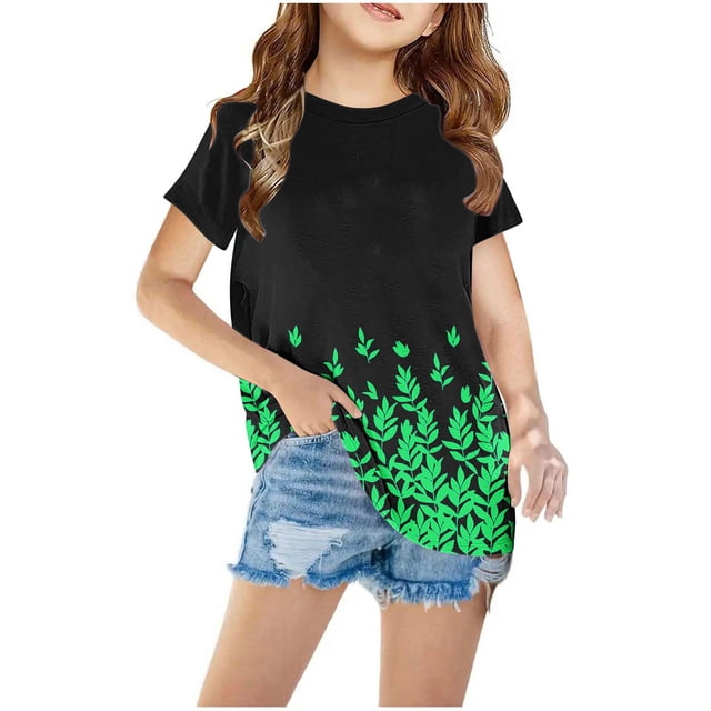 Jolis Hauts Courts, Shorts pour Filles, Chemises pour Enfants T-Shirt Graphique à Manches Courtes Col Rond Haut Court pour Filles et Garçons de 3 à 14 Ans T-Shirt Tee, Hauts Courts pour Enfants, Shorts pour Tout-Petits Garçons