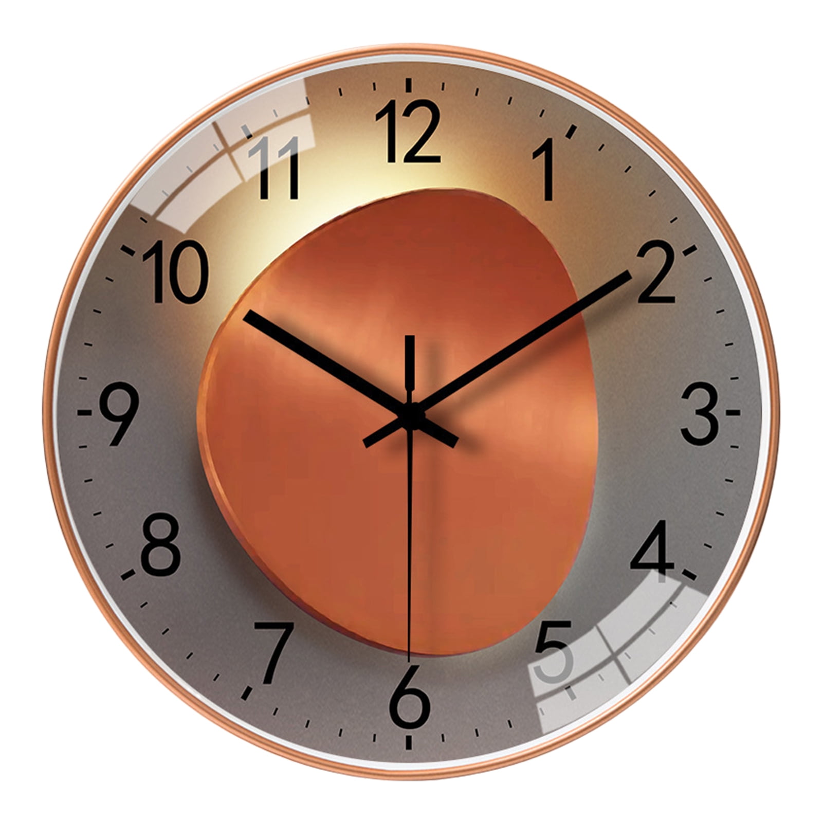 VEAREAR 12 Inch Wall Clock Round Leaf Pattern Noiseless Number Precise