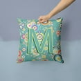 thumbnail image 2 of Monogram Letter Circle Circle Alphabet Fabric Decorative Pillow, 2 of 4