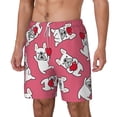 thumbnail image 2 of Uemuo French Bulldog Pattern Mens Swim Trunks Quick Dry Board Shorts with Mesh Lining, Stretch Beach Shorts Quick Dry No-Chafing Board Shorts-Medium, 2 of 9