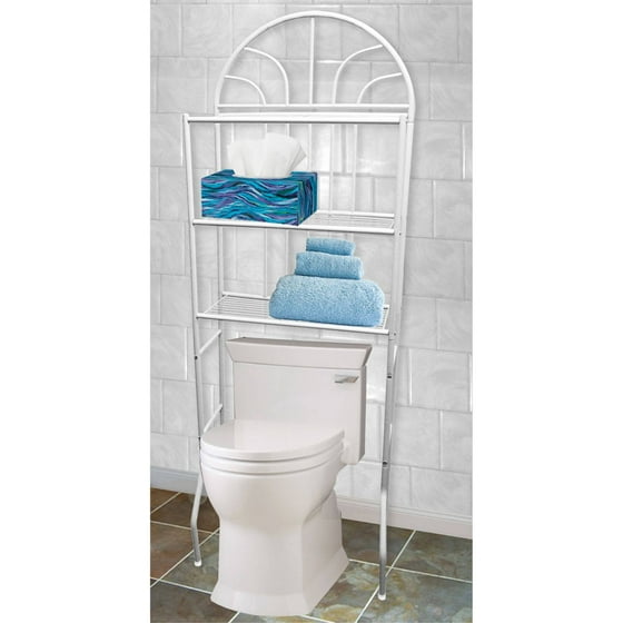 Home Basics 3Shelf Steel Bathroom Space Saver, White
