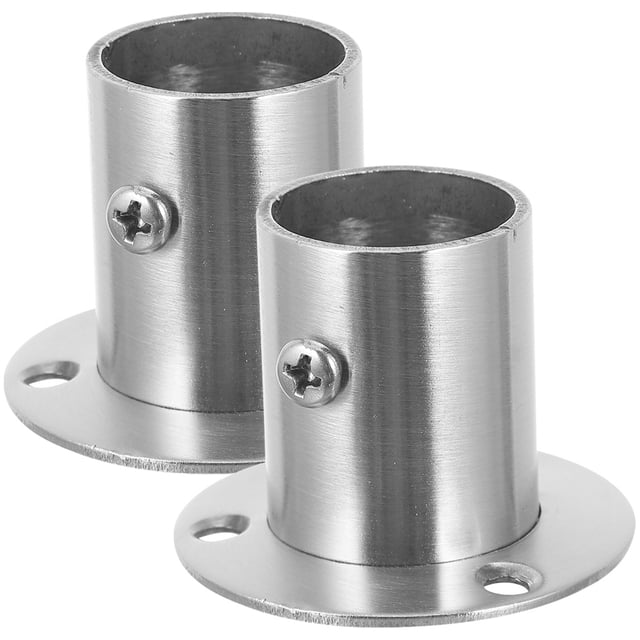 Miangastore 2Pcs Rod Bracket Silver Stainless Steel for DIY Enthusiasts Home Improvement