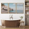 thumbnail image 3 of PixonSign Framed Canvas Print Wall Art Set Coastal Beach Shore City Seascape Urban Architecture Photography Realism Scenic Landscape Decorative Colorful Multicolor for Bedroom- 24"x36"x3 Natural, 3 of 5
