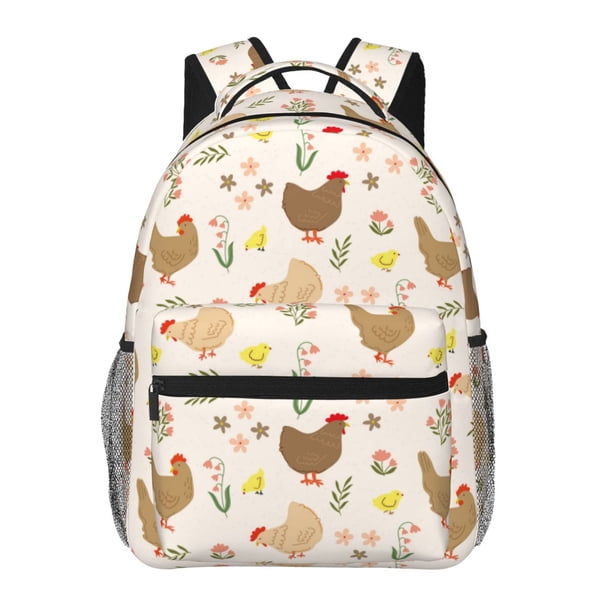 Easygdp Chicken Family Mochila Ergonómica Versátil para Laptop - Múltiples Bolsillos, Correas Ajustables, Unisex para Escuela, Viajes y Actividades al Aire Libre-One Size
