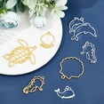 thumbnail image 5 of 24Pcs Sea Theme Open Bezel Pendant 12-Style Alloy Frame Pendants Color-Lasting Hollow Dolphin Jellyfish Whale Resin Frames with Loop for DIY UV Resin Jewelry Making - Gold & Sliver DIY, 5 of 7