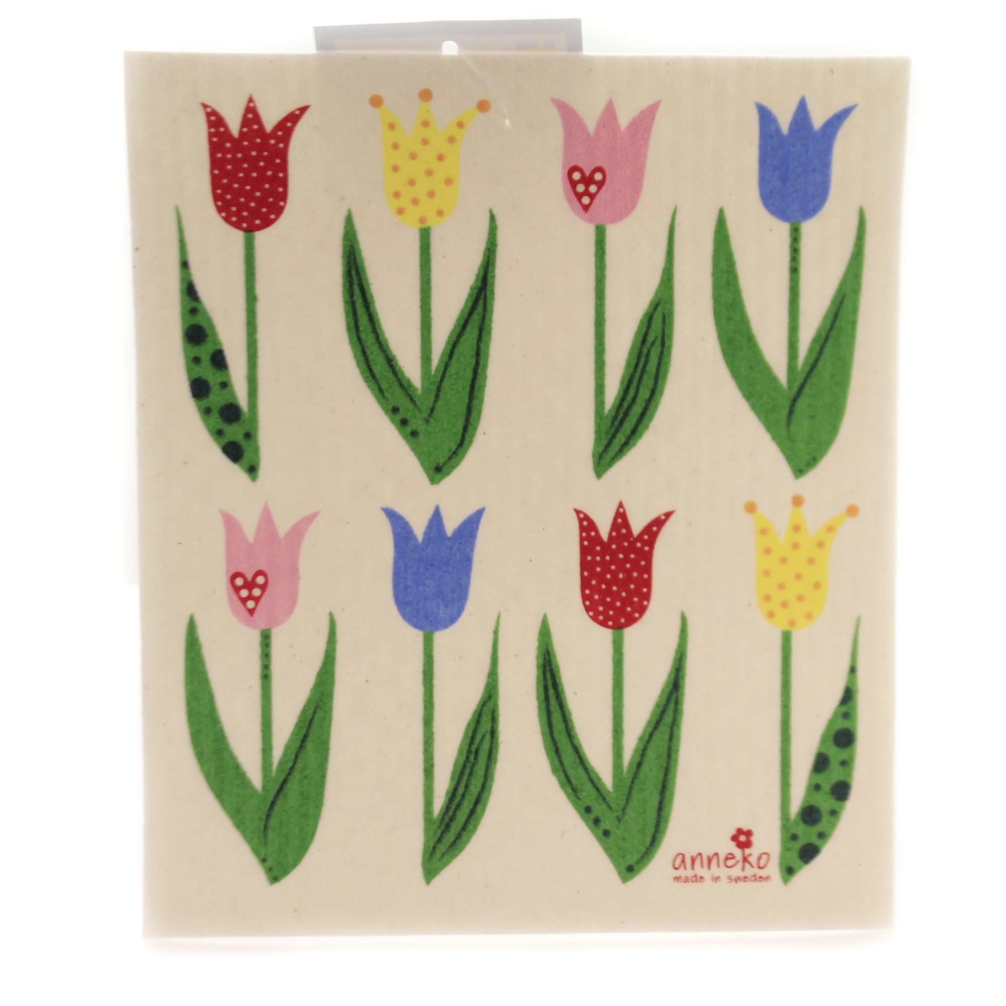 Swedish Hand or Dish Towel "Tulips" by Anneko  12" X 20"  Cotton/Cellulose 