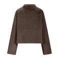 thumbnail image 6 of XPMWRP Women's Oversized Fleece Zip Up Jacket Solid Color Long Sleeved Casual Stand Collar Coats Winter Warm Trendy Jacket Brown XXL, 6 of 7