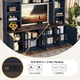 thumbnail image 3 of Wall Unit Entertainment Center, 87.6" Modern TV Stand with Charging Station, Tall Media Console with 4 Cabinets & 9 Open Shelves for Large Storage,Blue, 3 of 8