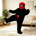 thumbnail image 2 of UYYX Monster Onesie For Kids Toddler Furry Monster Full Foot Fleece Onesie Pocket Cartoon Jumpsuit Thermal Winter Party Outfit(Red,XL), 2 of 7