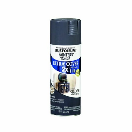 12 oz. Painter's Touch® Ultra Cover 2x Gloss Spray, Gloss Dark Gray per 6 (Best Paint To Cover Dark Colors In One Coat)