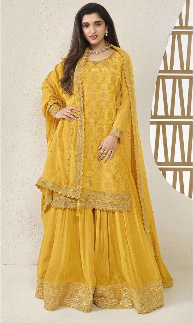 Pakistani Designer Salwar Kameez Dress Haldi Function Wear Indian