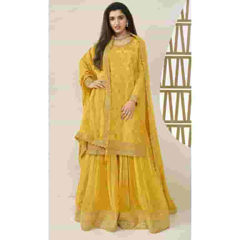 Pakistani Designer Salwar Kameez Dress Haldi Function Wear Indian