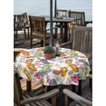 thumbnail image 2 of Outdoor Tablecloth with Umbrella Hole for Patio/Picnic/Party/Camping, Nautical Coastal Waterproof Table Cloth Round Cover Washable, Watercolor Ocean Slippers Starfish Coral Shell (Dia 60"), 2 of 8