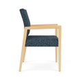 thumbnail image 2 of Pemberly Row Waiting Reception Guest Chair Wood Frame in Blue, 2 of 5