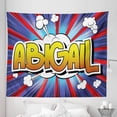 thumbnail image 1 of Abigail Tapestry, Retro Comic Book Style Female Name with Cartoon Effects on Abstract Pop Background, Fabric Wall Hanging Decor for Bedroom Living Room Dorm, 5 Sizes, Multicolor, by Ambesonne, 1 of 1