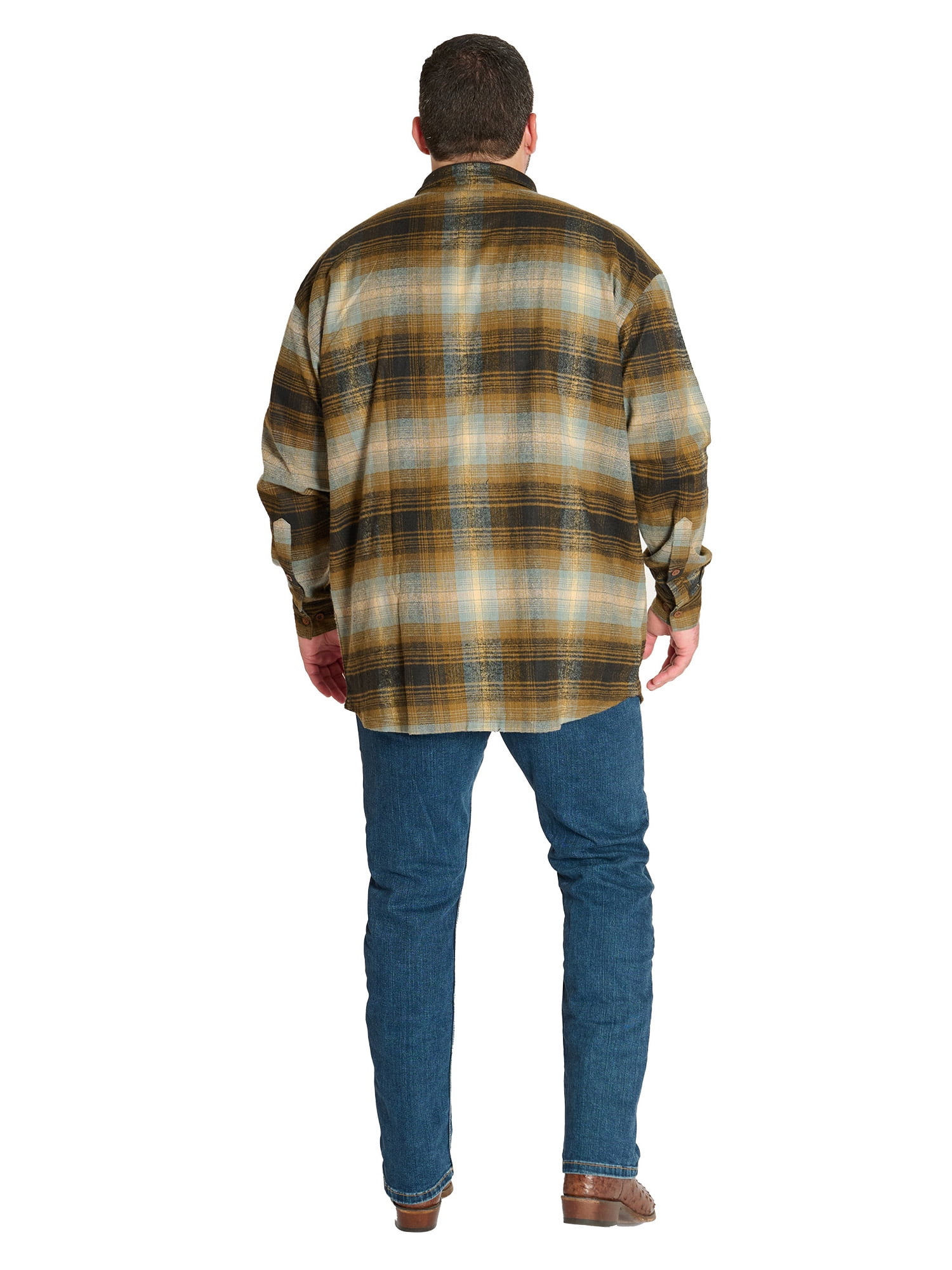 Wrangler Men's Big and Tall Plaid Flannel Shirt ,Big Size Up To 6XL And Tall Size Up To 4XT