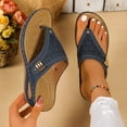 thumbnail image 2 of Slides For Women White Sandals Slip on Flat Sandals Ladies Soft Cushion Fashion Yoga Mat Slippers Blue 6, 2 of 3